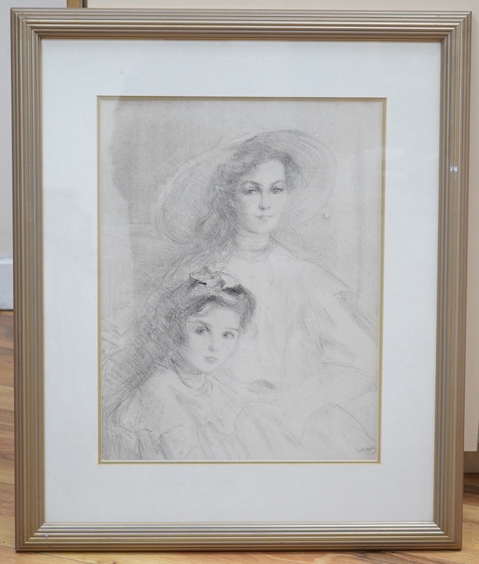 After Albert de Belleroche (Welsh, 1864-1944), lithograph, Mother and child, 43 x 33cm. Condition - fair to good